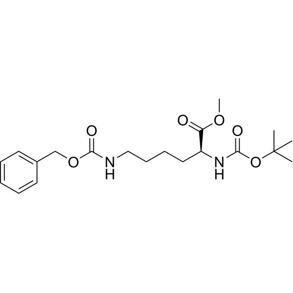 Methyl N6-((benzyloxy)carbonyl)-N2-(tert-butoxycarbonyl)-L-lysinate Structure
