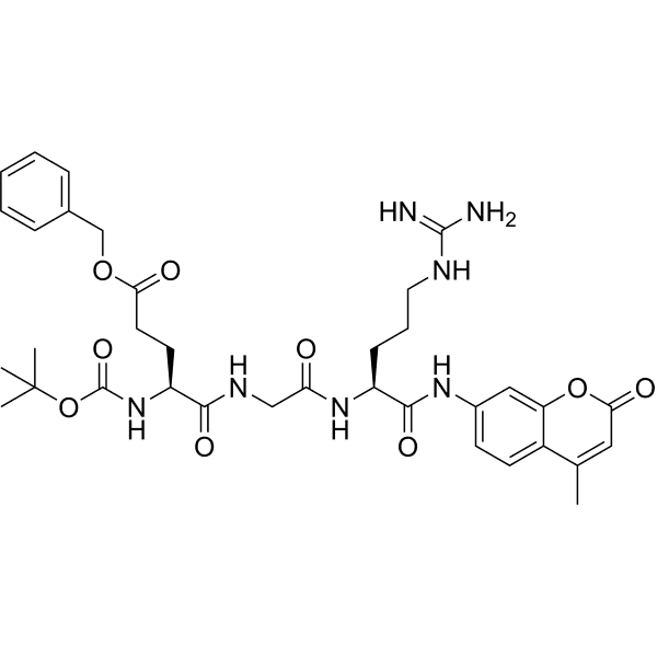 Boc-Glu(OBzl)-Gly-Arg-AMC Structure