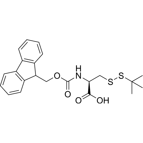 N-(((9H-Fluoren-9-yl)methoxy)carbonyl)-S-(tert-butylthio)-L-cysteine Structure