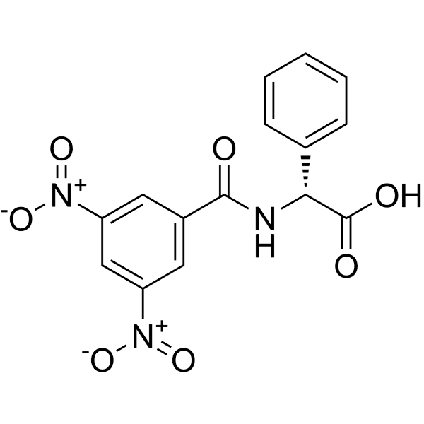 (2R)-2-[(3, 5-Dinitrobenzoyl)amino]-2-phenyl-acetic acid Structure