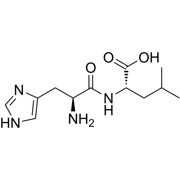 (S)-2-((S)-2-Amino-3-(1H-imidazol-4-yl)propanamido)-4-methylpentanoic acid Structure