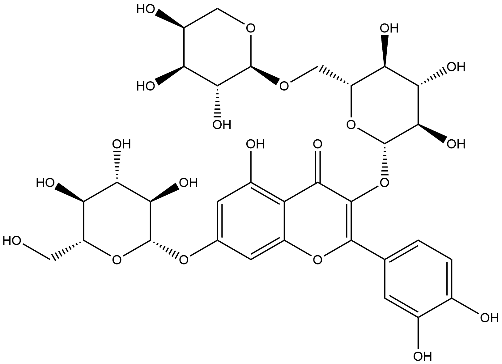 Peltatoside 7-O-beta-glucopyranoside Structure