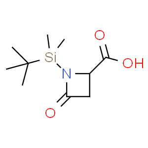 (4S)-N-(TERT-BUTYLDIMETHYLSILYL)AZETIDIN-2-ONE-4-CARBOXYLIC ACID  Structure