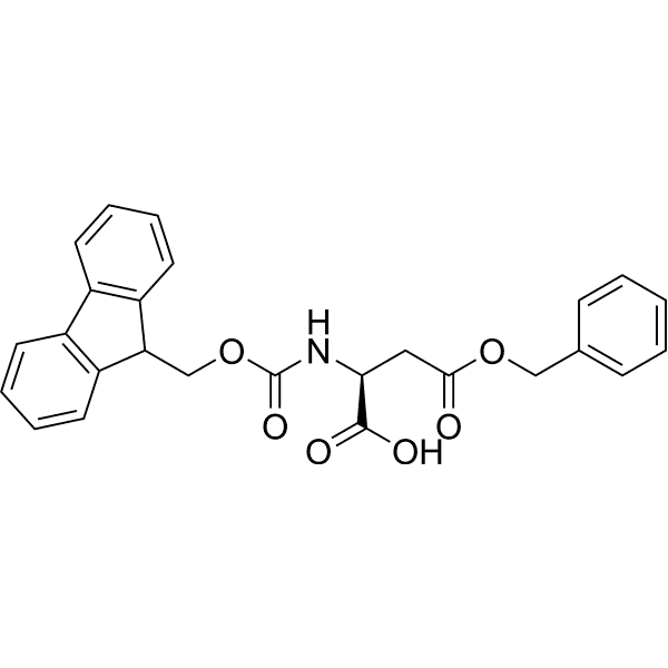 (2S)-4-(benzyloxy)-2-{[(9H-fluoren-9-ylmethoxy)carbonyl]amino}-4-oxobutanoic acid Structure
