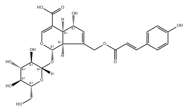 10-O-trans-p-coumaroylscandoside Structure