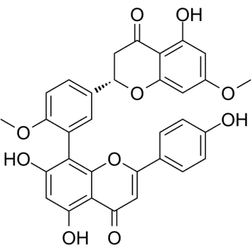 2,3-Dihydroamentoflavone 7,4'-dimethyl ether Structure
