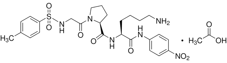 N-(p-Tosyl)-Gly-Pro-Lys 4-nitroanilide acetate Structure