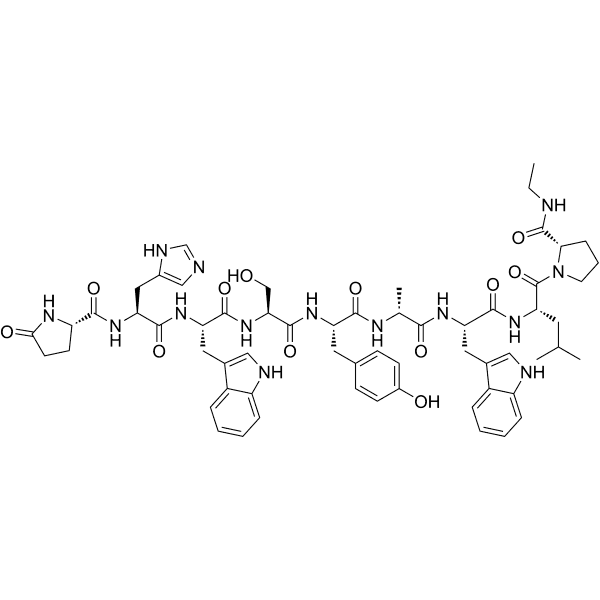 (Des-Gly10, D-Ala6, Pro-NHEt9)-LHRH (salmon) Structure