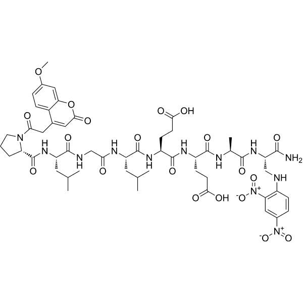 Mca-Pro-Leu-Gly-Leu-Glu-Glu-Ala-Dap(Dnp)-NH2 Structure