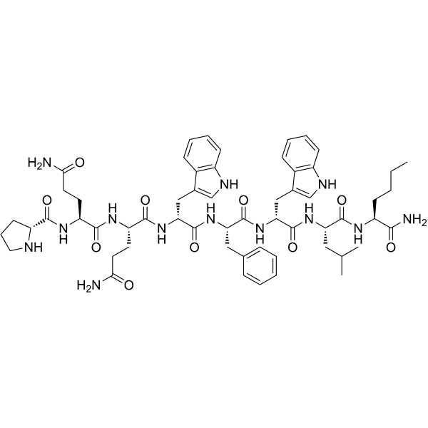 [D-Pro4, D-Trp7, 9, Nle11] Substance P (4-11) Structure