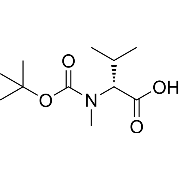 (R)-2-((tert-Butoxycarbonyl)(methyl)amino)-3-methylbutanoic acid Structure