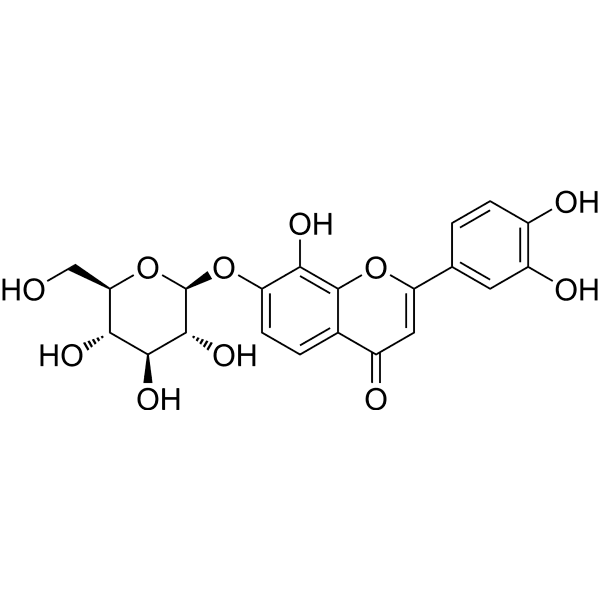 8,3′,4′-Trihydroxyflavone-7-O-β-D-glucopyranoside Structure