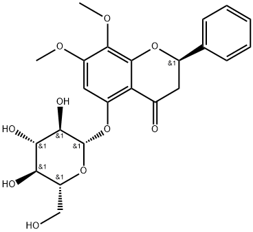 5-Hydroxy-7,8-dimethoxy (2R)-flavanone-5-O-beta-D-glucopyranoside Structure