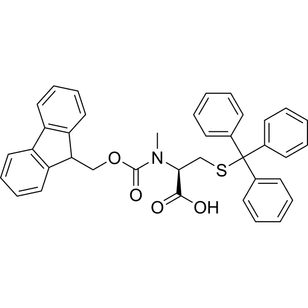 N-(((9H-Fluoren-9-yl)methoxy)carbonyl)-N-methyl-S-trityl-L-cysteine Structure