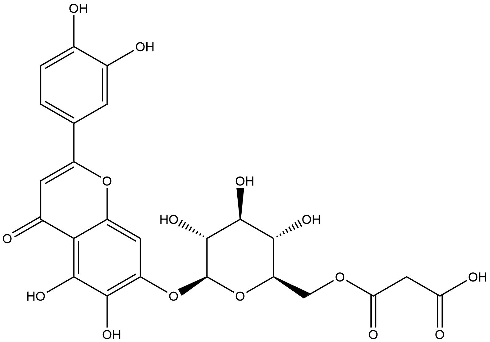 Quercetin 7-O-(6''-O-malonyl)-beta-D-glucoside Structure