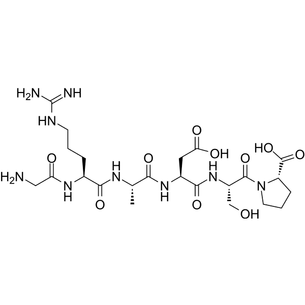 H-Gly-Arg-Ala-Asp-Ser-Pro-OH Structure