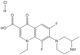 Lomefloxacin hydrochloride Structure
