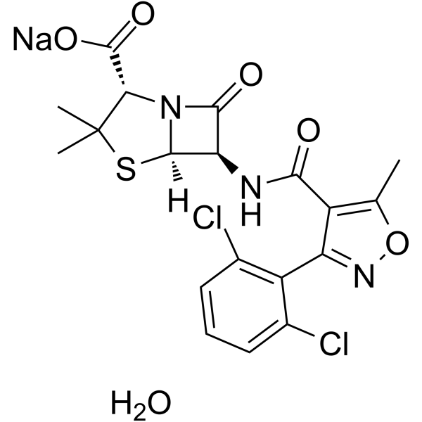Dicloxacillin Sodium hydrate Structure
