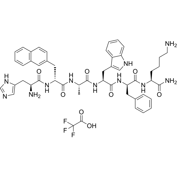 His-D-beta-Nal-Ala-Trp-D-Phe-Lys-NH2 TFA Structure